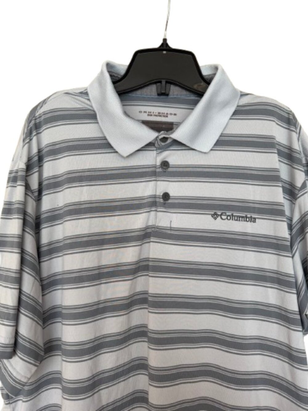 Columbia Men's Omni-Wick Gray Striped Polo Shirt